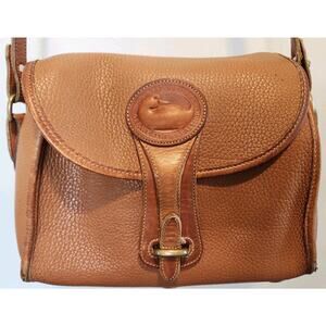 VTG 80s Dooney & Bourke Essex R25 Leather Saddle Tan Handbag Purse USA Serial #